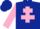 Dark blue, pink cross of lorraine and sleeves, Dark Blue cap