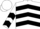 White, red, gold and black chevrons