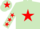 Light green, red star, red stars on sleeves, red star on cap