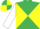 Emerald Green and Yellow diabolo, White sleeves, Emerald Green and Yellow quartered cap