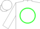 White,one red & one green sleeve,'d' in circle on front
