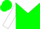 Green,white yoke,gold band on white sleeves