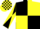 Black and yellow (quartered), diabolo on sleeves, check cap