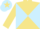Khaki and light blue diagonal quarters, light blue cap, khaki star