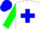 White body, blue cross belts, green arms, blue cap