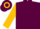 Maroon, gold sleeves, gold cap, one maroon hoop