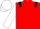 Red, Black epaulets, White sleeves and cap