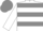 White, two gray hoops, gray cap