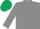 Grey body, grey arms, green hooped, dark green cap