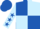 Royal blue and light blue (quartered), light blue sleeves, royal blue stars, royal blue cap