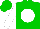 Green, white ball, white sleeves