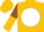 Metallic gold, white ball, brown emblem, brown and gold halved sleeves, brown and gold cap