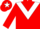 Red, white chevron, white star on cap