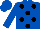 Royal blue, black dots