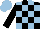 Black and Light Blue check, Black sleeves, Light Blue cap