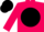 Hot pink, black ball, black cap