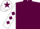 Maroon, white sleeves, maroon diamonds, white cap, maroon star