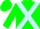 Green, light blue cross sashes