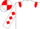White, red epaulets, diamonds on sleeves, quartered cap