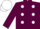 Maroon, white spots, maroon sleeves, white cap