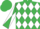 Emerald green and white diamonds, diabolo on sleeves