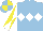 Light Blue, White triple diamond, White and Yellow diabolo on sleeves, Light Blue and Yellow quartered cap