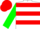 White body, red hooped, green arms, red cap