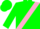 Fluorescent green,one pink sleeve & pink sash