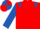 Red, Royal Blue epaulets and sleeves, quartered cap