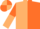 Beige and Orange (halved), sleeves reversed, Beige and Orange quartered cap