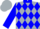 Silver gray and blue diamonds, blue collar and sleeves