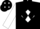 Black, black 's' on white diamond, black diamonds on white sleeves