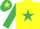 Yellow, em green star & sleeves, em green cap, yellow star