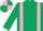 Dark green, pink braces, quartered cap