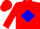 Red body, blue diamond, red arms, red cap
