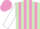 Light Green and Mauve stripes, White sleeves, Mauve cap