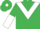 Emerald green, white chevron, halved sleeves and diamond on cap