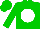 Green, white ball, green cap