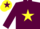 Maroon, yellow star, yellow cap, maroon star
