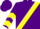 Purple, red & yellow sash, red & yellow chevrons on sleeves