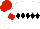 White, black diamond hoop, red hoop on sleeves, red cap