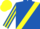 Royal Blue, Yellow sash, striped sleeves, Yellow cap