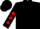 Black, jack of diamonds, red diamonds on sleeves