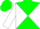 Green & white diagonal quarters, white slvs