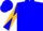 Midnight blue, gold 's', midnight blue and gold diagonally quartered sleeves