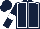 Dark blue, white seams and armlets
