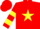 Red, yellow star, yellow hoops on slvs