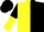 Yellow & black halved, sleeves reversed, black cap