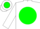 White, hunter green ball, hunter green band on sleeves