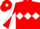 Red, white triple diamond, diabolo on sleeves and diamond on cap